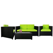 This is a product image of Fiesta Sofa Set II Green Cushions. It can be used as an Outdoor Furniture.