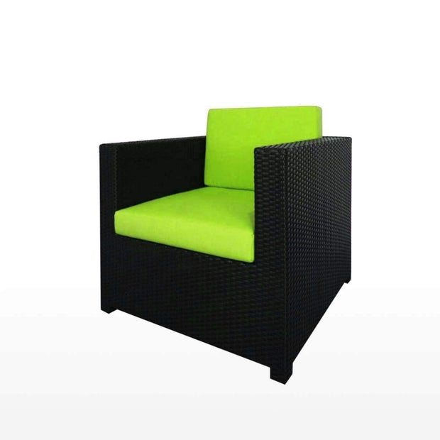 This is a product image of Fiesta Sofa Set II Green Cushions. It can be used as an Outdoor Furniture.