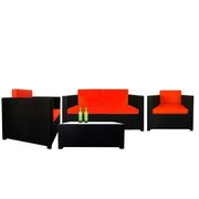 This is a product image of Fiesta Sofa Set II Orange Cushions. It can be used as an Outdoor Furniture.