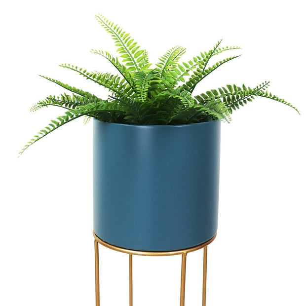 This is a product image of Flora Free Standing Planter - Blue Pot. It can be used as an Home Accessories.