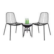 This is a product image of Flore Black Bistro Set. It can be used as an Outdoor Furniture.