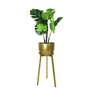 This is a product image of Glenn Free Standing Planter - Golden Pot. It can be used as an Home Accessories.