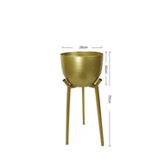 This is a product image of Glenn Free Standing Planter - Golden Pot. It can be used as an Home Accessories.