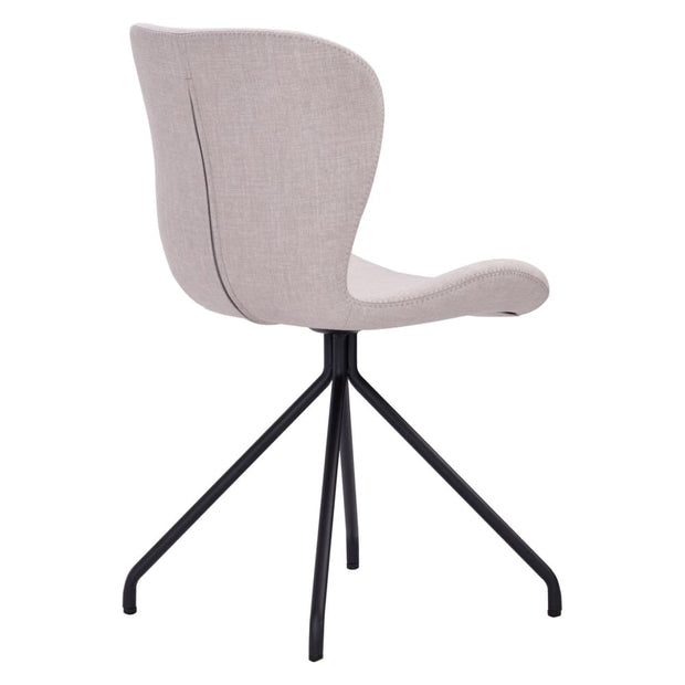 This is a product image of Gryta Dining Chair in Sand Colour Cambric Fabric Set of 2. It can be used as an.