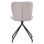 This is a product image of Gryta Dining Chair in Sand Colour Cambric Fabric Set of 2. It can be used as an.