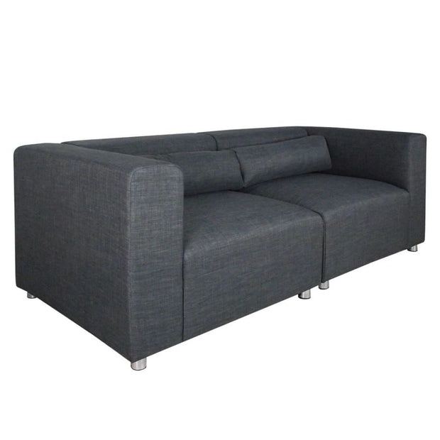 This is a product image of Houston 2 Seater Sofa Grey (2 Piece). It can be used as an.