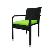 This is a product image of Jardin 1 Chair + 1 Coffee Table Green Cushion. It can be used as an Outdoor Furniture.