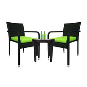 This is a product image of Jardin 2 chair Patio Set Green Cushion. It can be used as an Outdoor Furniture.