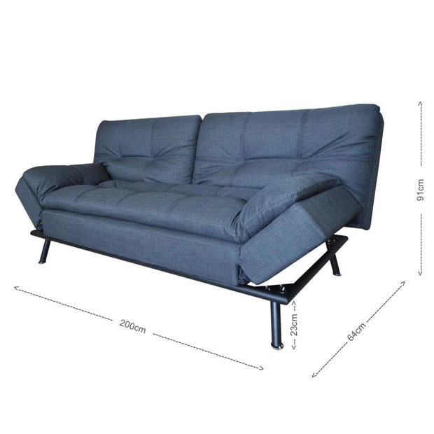 This is a product image of Jones Sofa Bed Grey (2.5 Seater). It can be used as an.