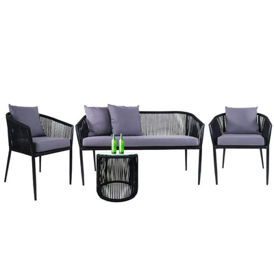 This is a product image of Kyoto 2+1+1 Seater Grey Cushions. It can be used as an Outdoor Furniture.