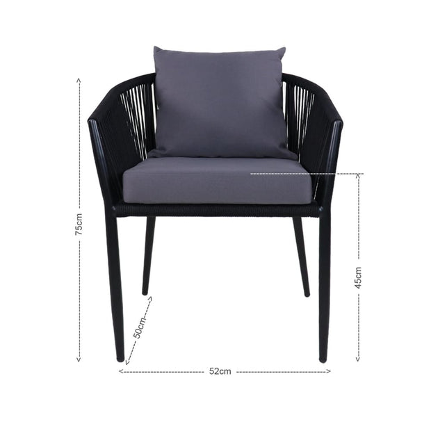 This is a product image of Kyoto Single Armchair Grey Cushions. It can be used as an Outdoor Furniture.