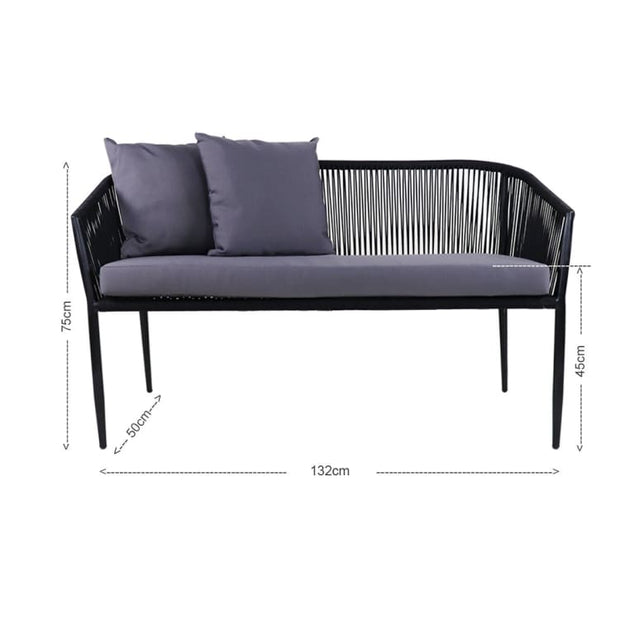 This is a product image of Kyoto Sofa 2 + 1 Seater Grey Cushions. It can be used as an Outdoor Furniture.
