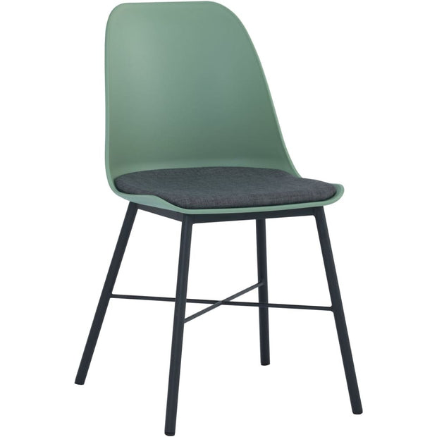This is a product image of Laxmi Dining Chair Green Set of 2. It can be used as an.