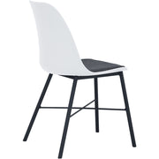 This is a product image of Laxmi Dining Chair White Set of 2. It can be used as an.