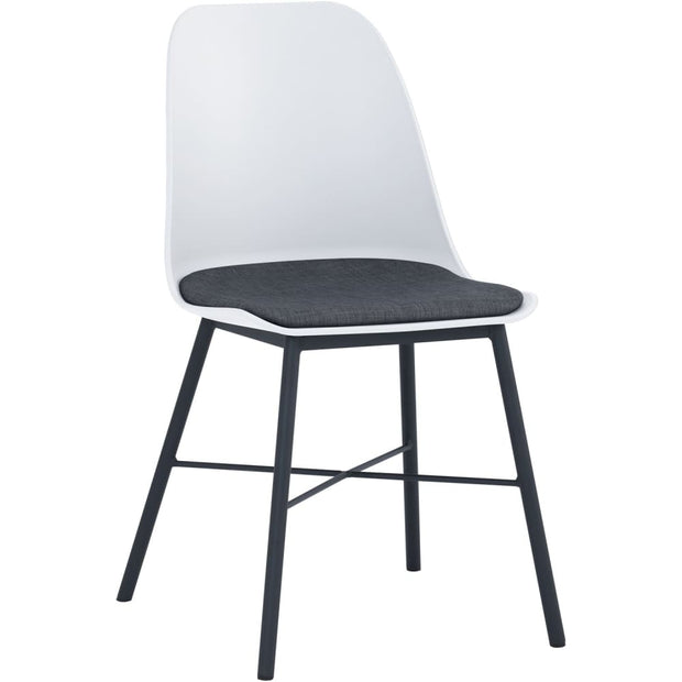 This is a product image of Laxmi Dining Chair White Set of 2. It can be used as an.