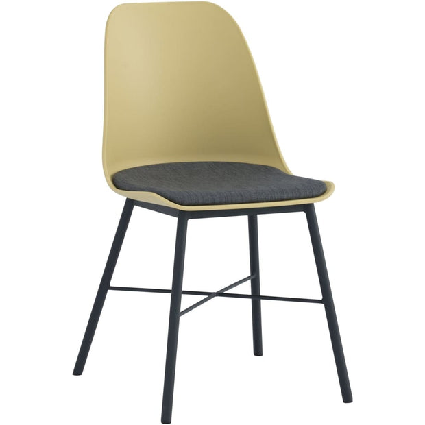This is a product image of Laxmi Dining Chair Yellow Set of 2. It can be used as an.