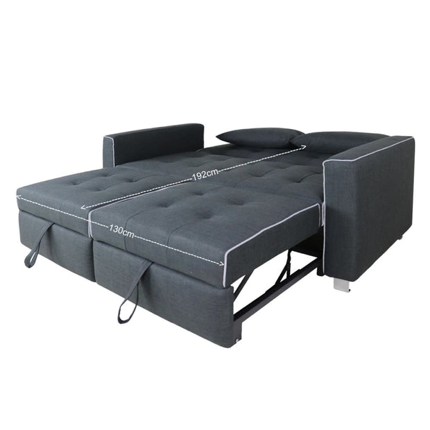 This is a product image of Lottie Sofa Bed Grey. It can be used as an.