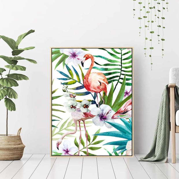 This is a product image of Love for Flamingo - Wall Art Print with Frame. It can be used as an Home Accessories.