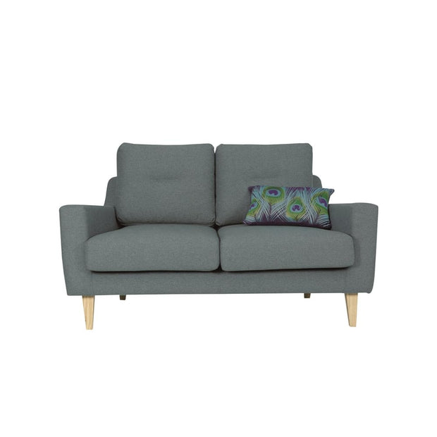 This is a product image of Malibu 2 Seater Sofa in Marble Blue Baize Fabric. It can be used as an.