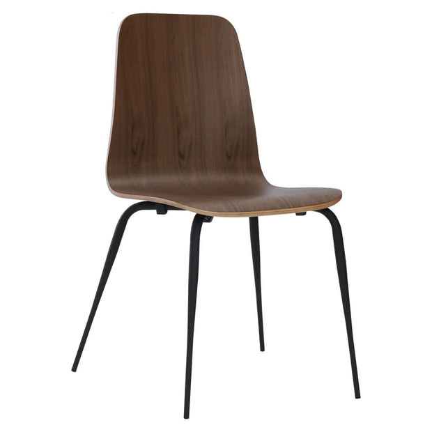 This is a product image of Meiko Dining Chair Walnut Veneer Set of 2. It can be used as an.