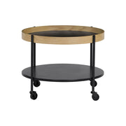 This is a product image of Mendel Round Coffee Table with Black Colour Top. It can be used as an.