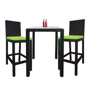 This is a product image of Midas 2 Chair Bar Set Green Cushion. It can be used as an Outdoor Furniture.