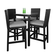 This is a product image of Midas 4 Chair Bar Set Grey Cushion. It can be used as an Outdoor Furniture.