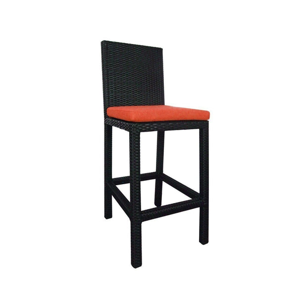 This is a product image of Midas 4 Chair Bar Set Orange Cushion. It can be used as an Outdoor Furniture.