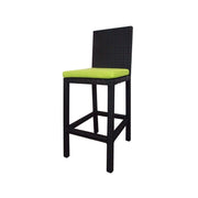 This is a product image of Midas Long 4 Chair Bar Set Green Cushions. It can be used as an Outdoor Furniture.