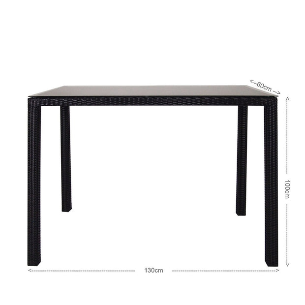 This is a product image of Midas Long 4 Chair Bar Set,White Cushions. It can be used as an Outdoor Furniture.