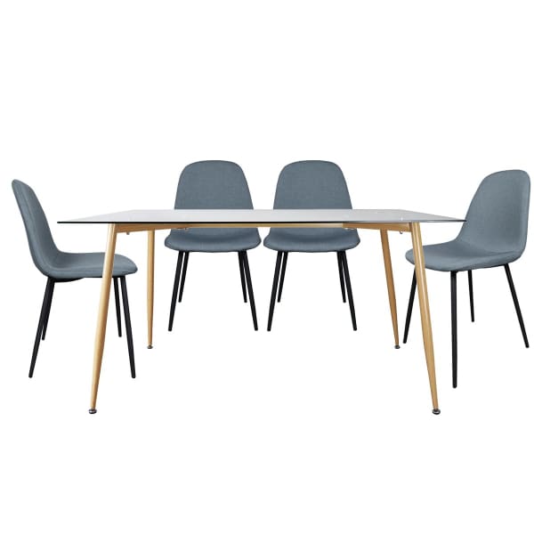 This is a product image of Milos Dining Table +4 Cody Chair (OPEN BOX). It can be used as an.