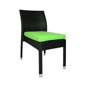 This is a product image of Monde 2 Chair Dining Set Green Cushion. It can be used as an Outdoor Furniture.