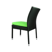 This is a product image of Monde 2 Chair Dining Set Green Cushion. It can be used as an Outdoor Furniture.