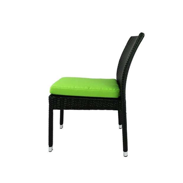 This is a product image of Monde 2 Chair Dining Set Green Cushion. It can be used as an Outdoor Furniture.