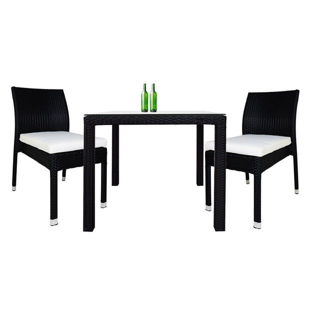This is a product image of Monde 2 Chair Dining Set Grey Cushion. It can be used as an Outdoor Furniture.
