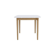 This is a product image of Nakula 4-6 Seat Dining Table in White Lacquered Top. It can be used as an.
