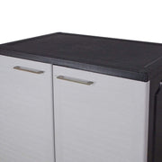 This is a product image of Optimus Low Cabinet Grey - Assembly Included. It can be used as an Storage Cabinet.