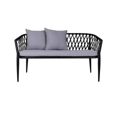 This is a product image of Orgo Sofa Loveseat Grey Cushions (SALE). It can be used as an Outdoor Furniture.