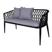 This is a product image of Orgo Sofa Loveseat Grey Cushions (SALE). It can be used as an Outdoor Furniture.