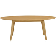 This is a product image of Oringo Oval Coffee table in Oak Veneer. It can be used as an.