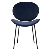 This is a product image of Ormer Dining Chair Navy Colour in Veloutine Fabric Set of 2. It can be used as an.
