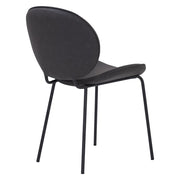 This is a product image of Ormer Dining Chair Titanium Colour PU Leather Set of 2. It can be used as an.