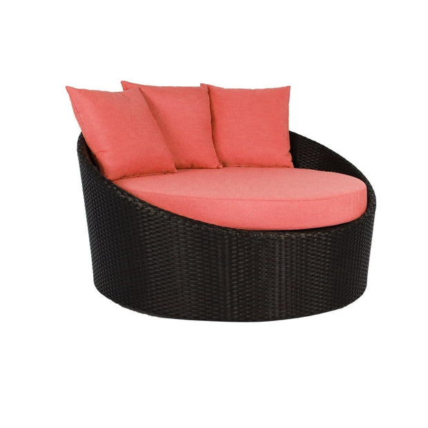 This is a product image of Round Sofa Orange Cushion. It can be used as an Outdoor Furniture.