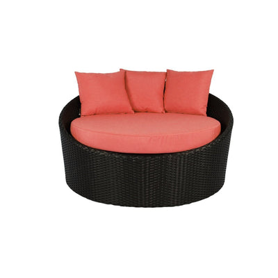 This is a product image of Round Sofa Orange Cushion. It can be used as an Outdoor Furniture.