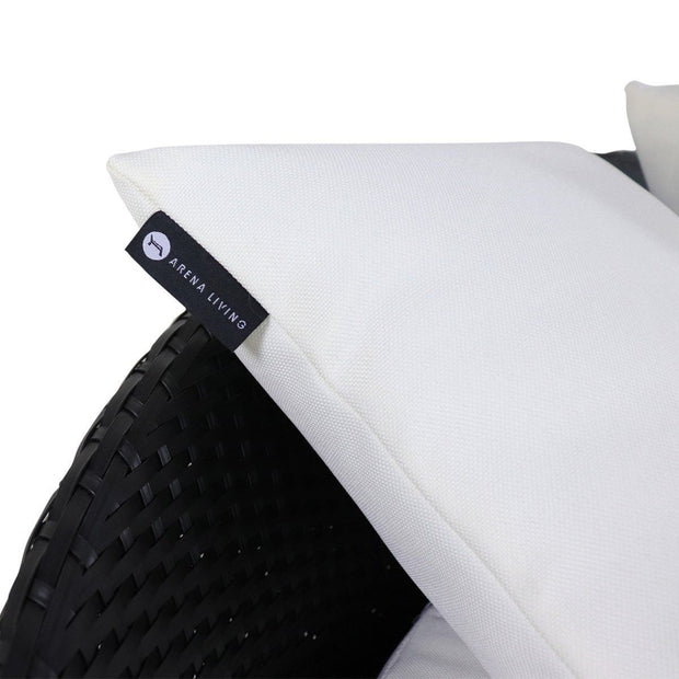 This is a product image of Round Sofa White Cushion. It can be used as an Outdoor Furniture.