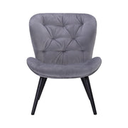 This is a product image of Salomi Lounge Chair Ash Grey Colour Veloutine Fabric. It can be used as an.