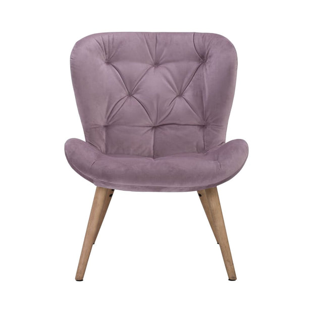 This is a product image of Salomi Lounge Chair Rosa Veloutine fabric. It can be used as an.