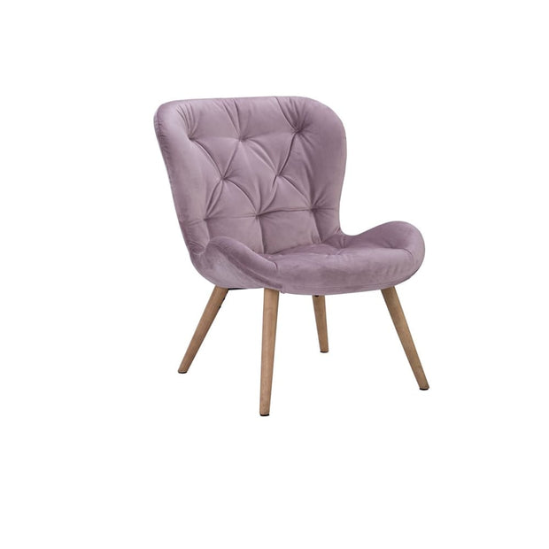 This is a product image of Salomi Lounge Chair Rosa Veloutine fabric. It can be used as an.