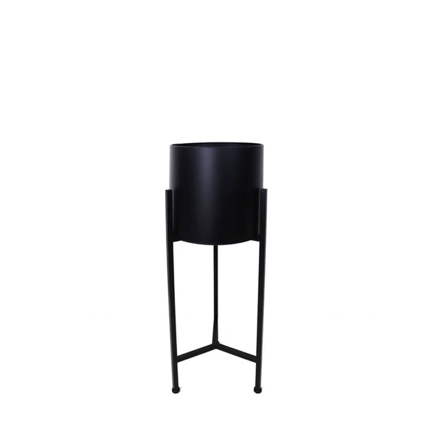 This is a product image of Set of 2 Fern Free Standing Planter - Black Pot. It can be used as an Home Accessories.