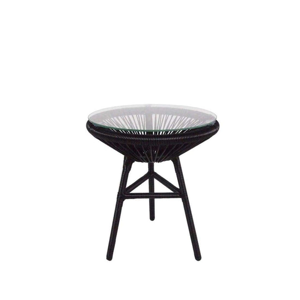 This is a product image of Shelton 1 Chair + Coffee Table Set 1 White Pillow. It can be used as an Outdoor Furniture.
